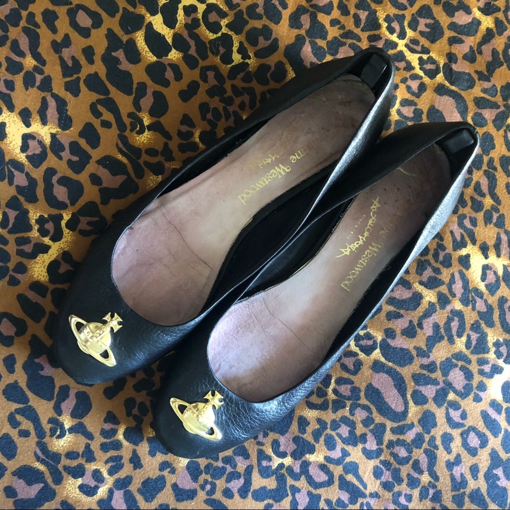 Vivienne Westwood Black Leather Flats